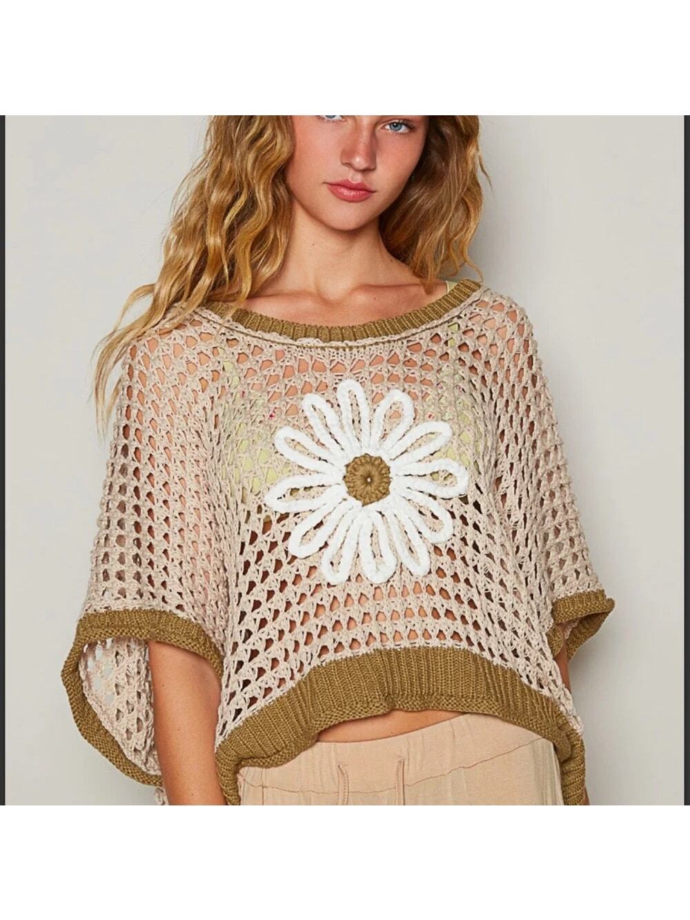 POL Oversized Daisy Sweater